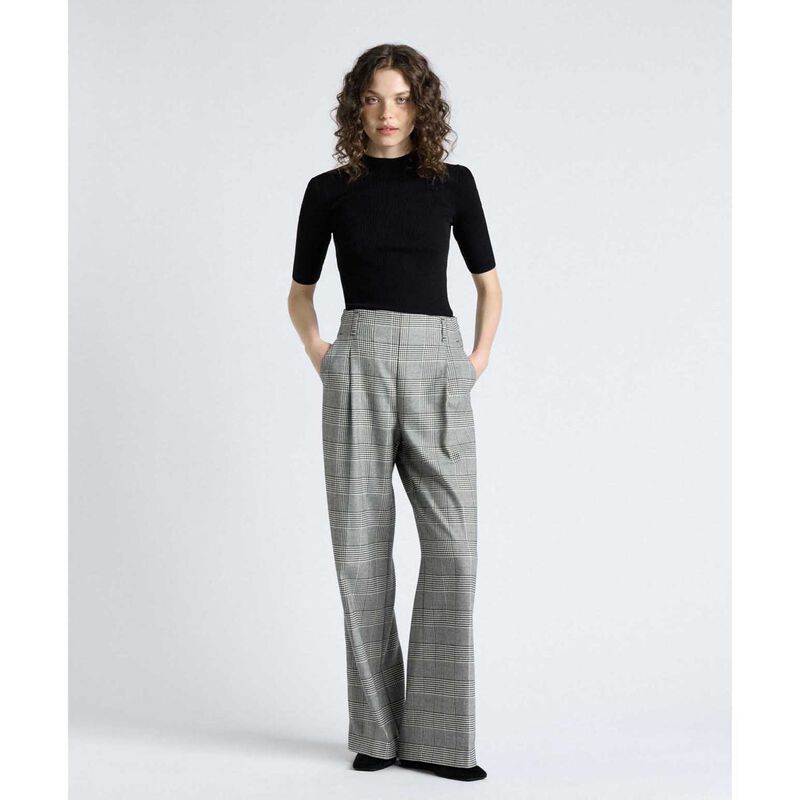 Cue European Houndstooth Check Wide Leg Pant image number 3